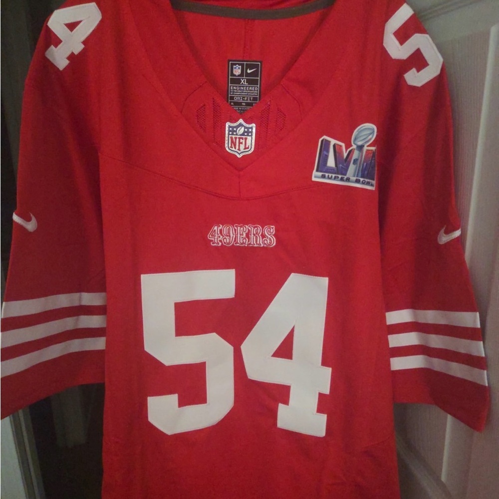 Nike Red and White Striped Jersey